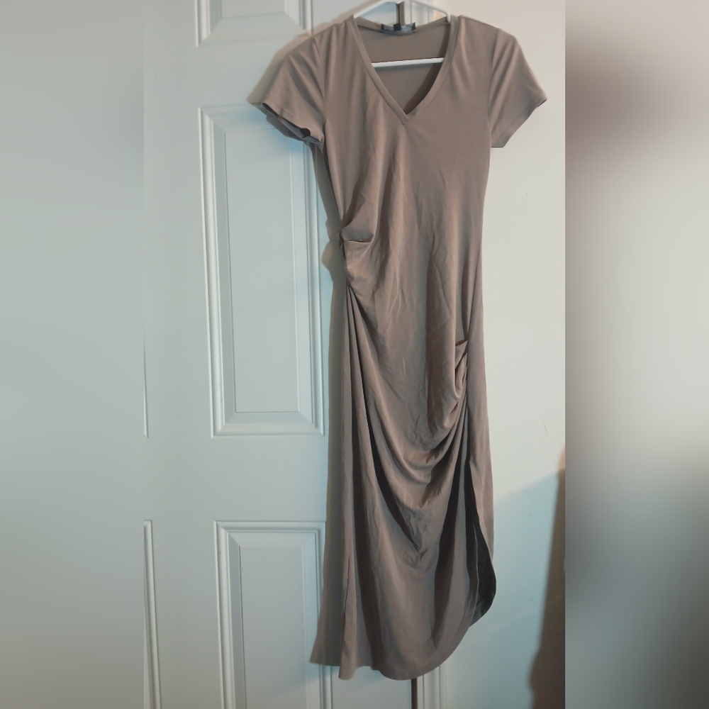 Lulu's Chic Tan High Low Dress